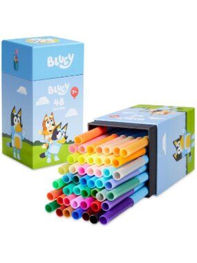 Bluey 48 Piece Washable Felt Tip Pens Kids Coloring Art Supplies Marker Set  Cre